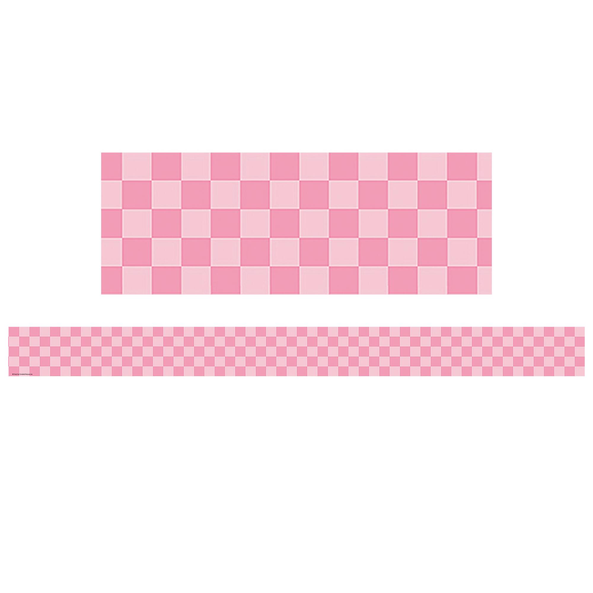Teacher Created Resources® Cool for School Pink Checkers Border Trim, 6 Packs of 12
